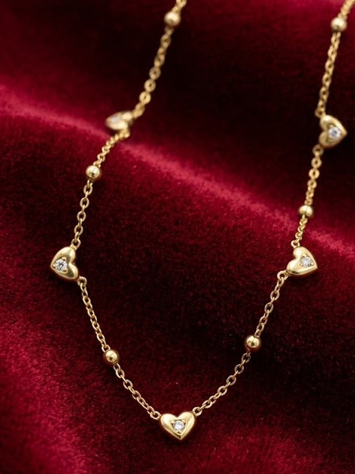 Golden love charm necklace