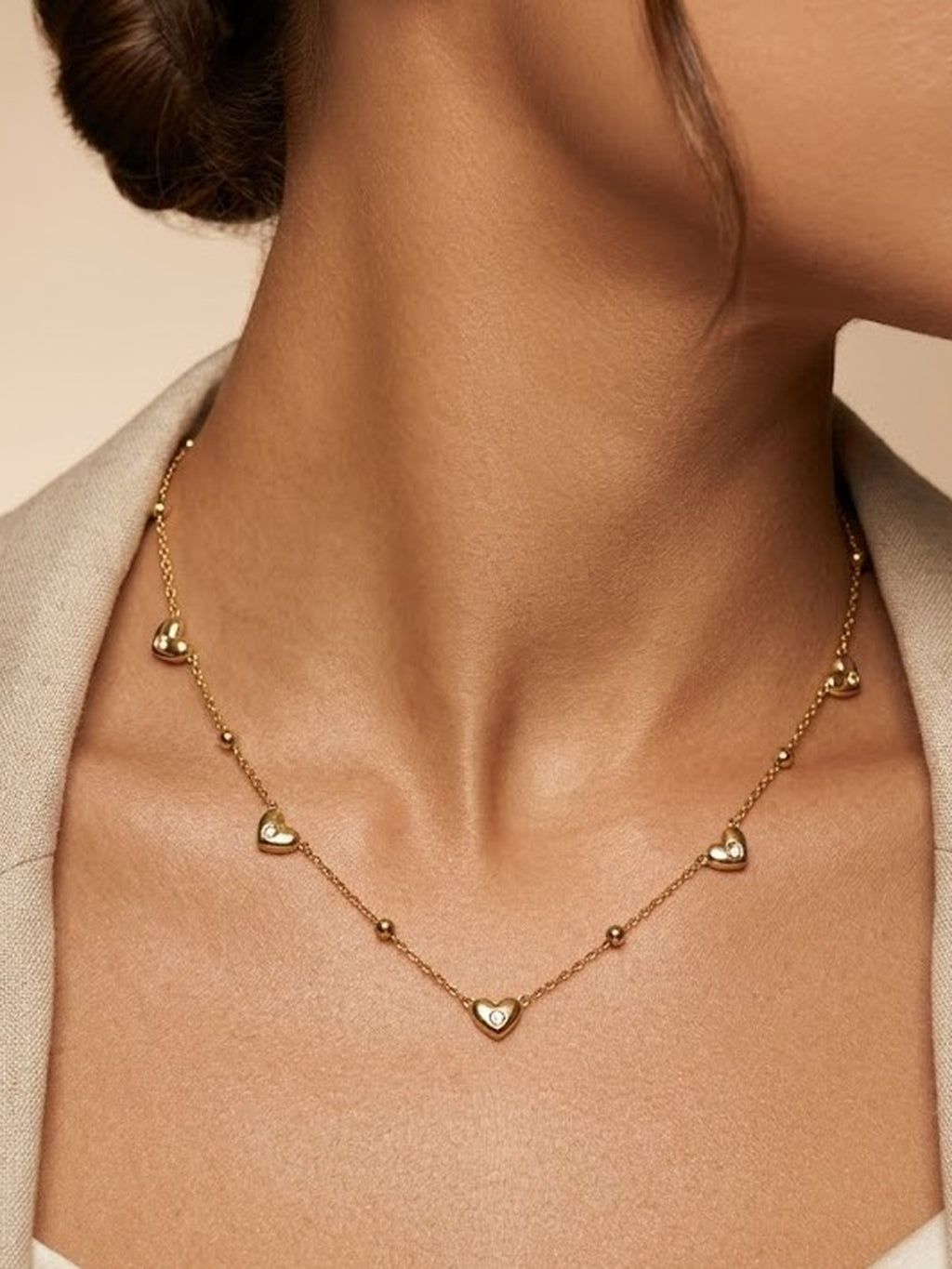 Golden love charm necklace