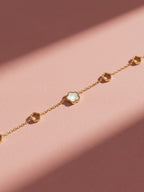 White Clover Charm Bracelet
