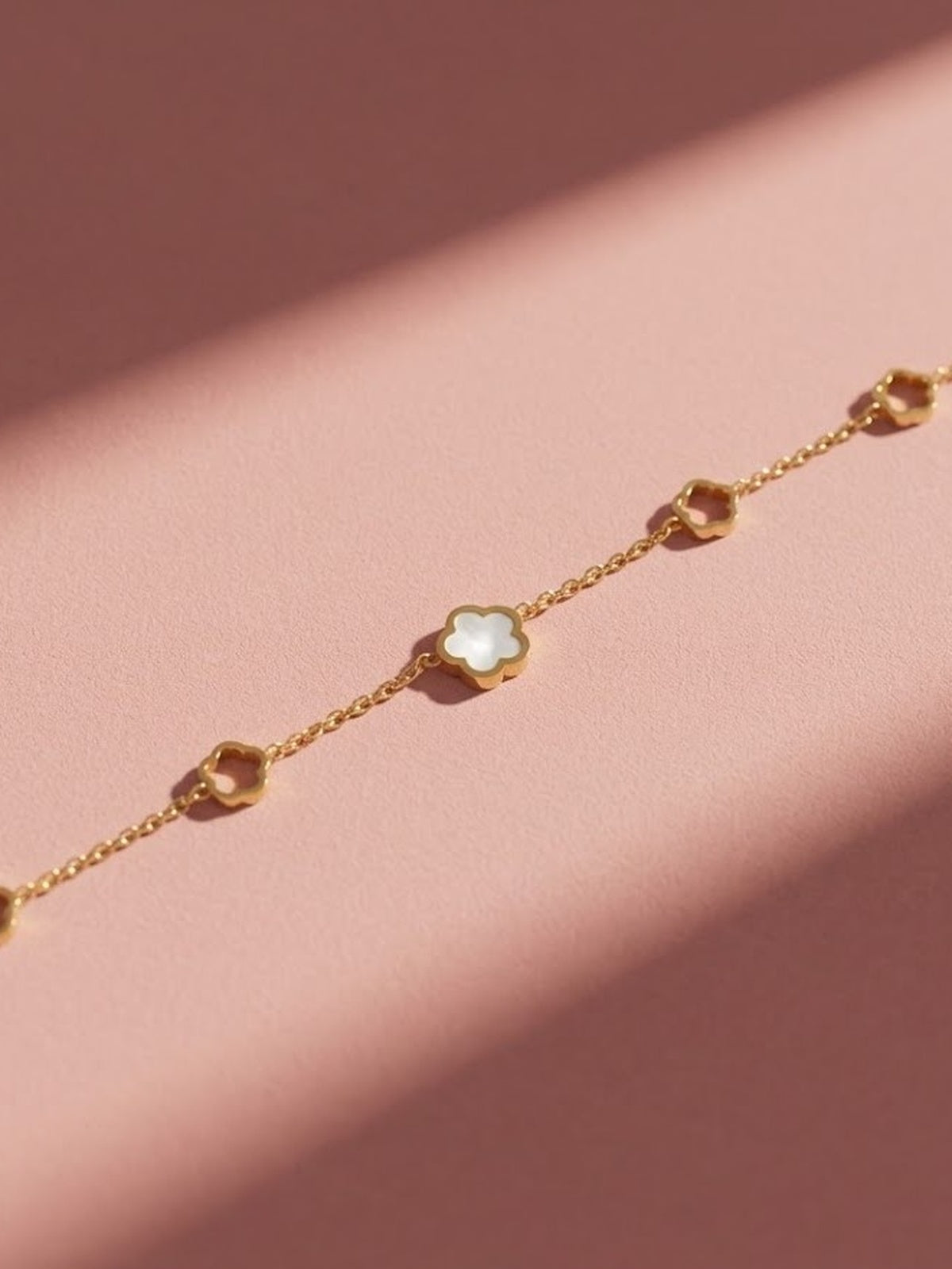 White Clover Charm Bracelet