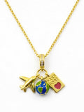 World traveller charms necklace