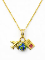 World traveller charms necklace