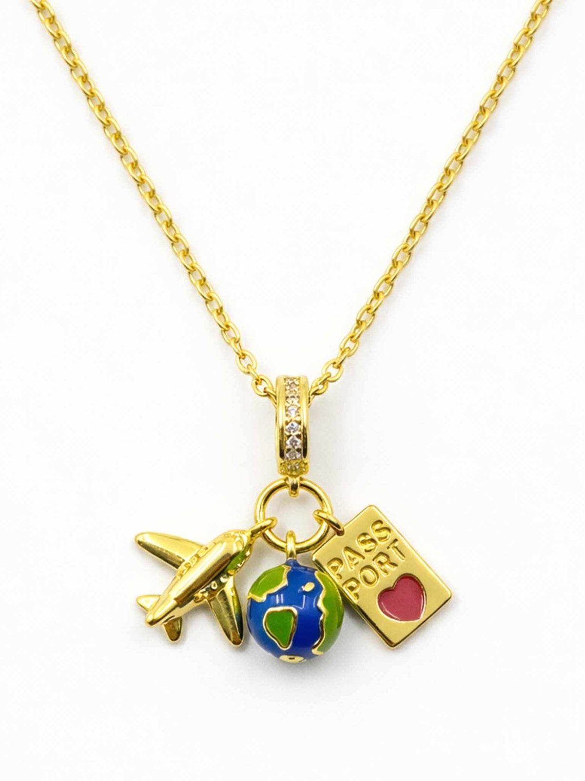 World traveller charms necklace