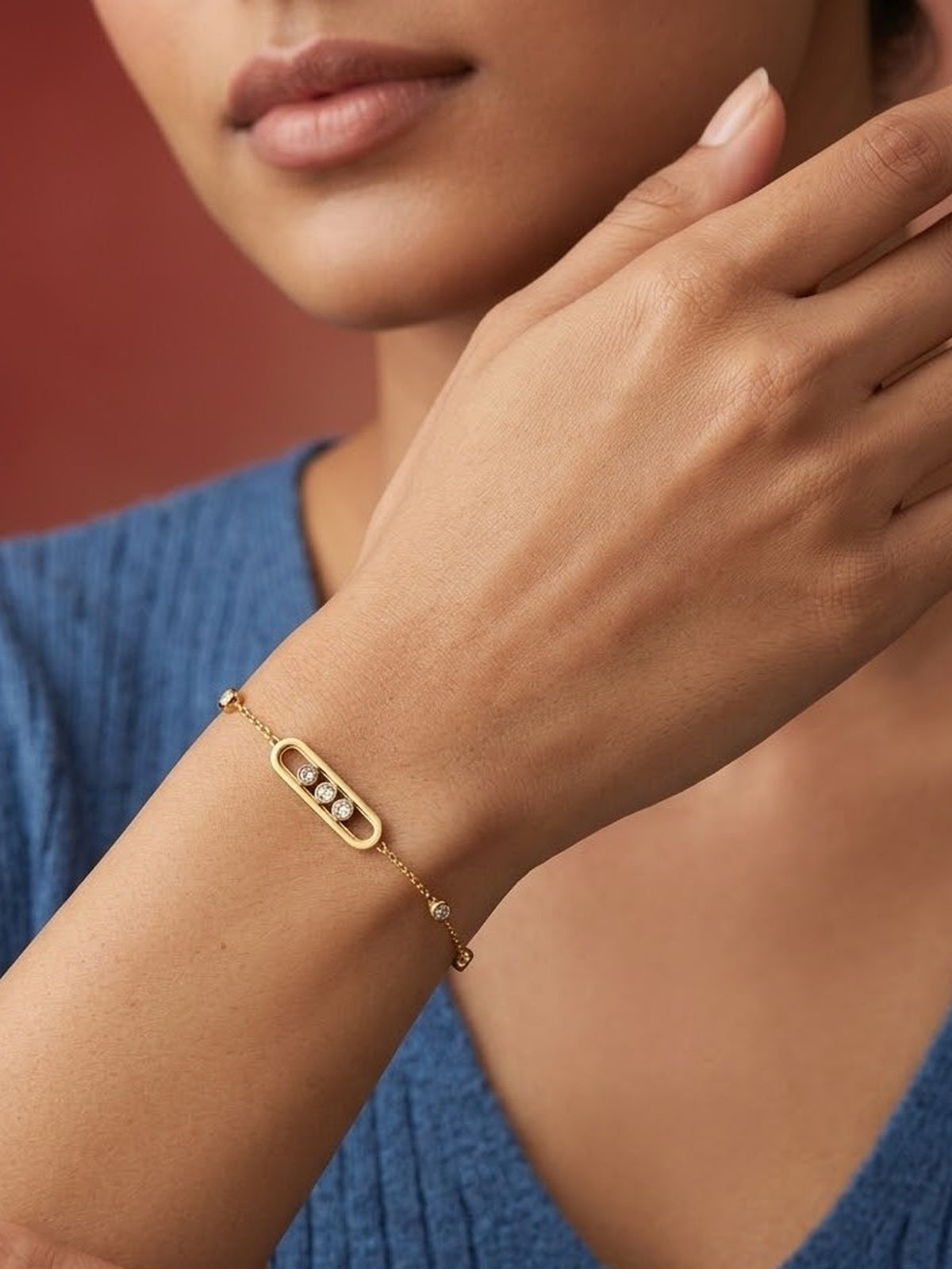 Golden Floating Crystal Bracelet