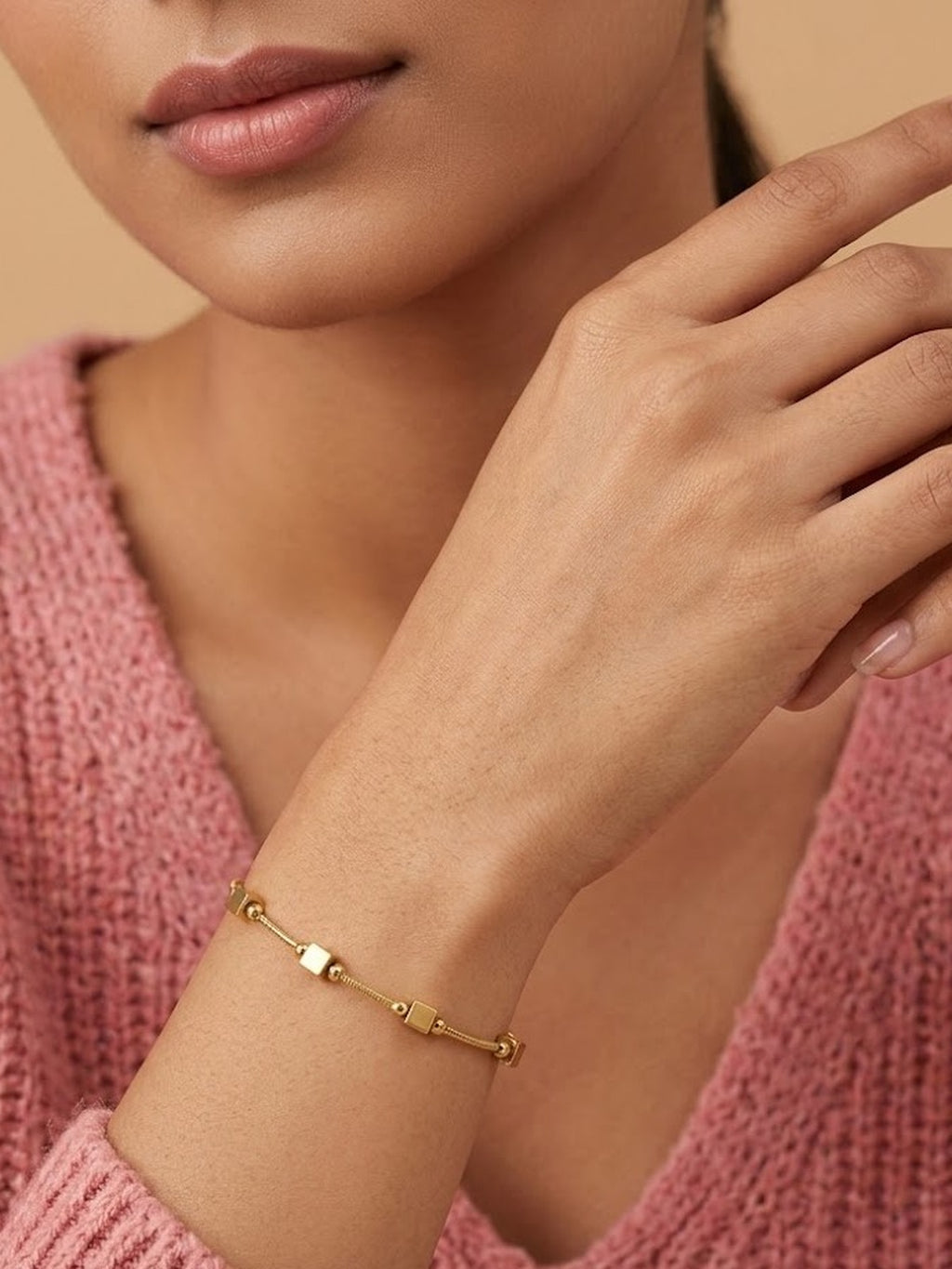 Geometric Cube Bead Bracelet
