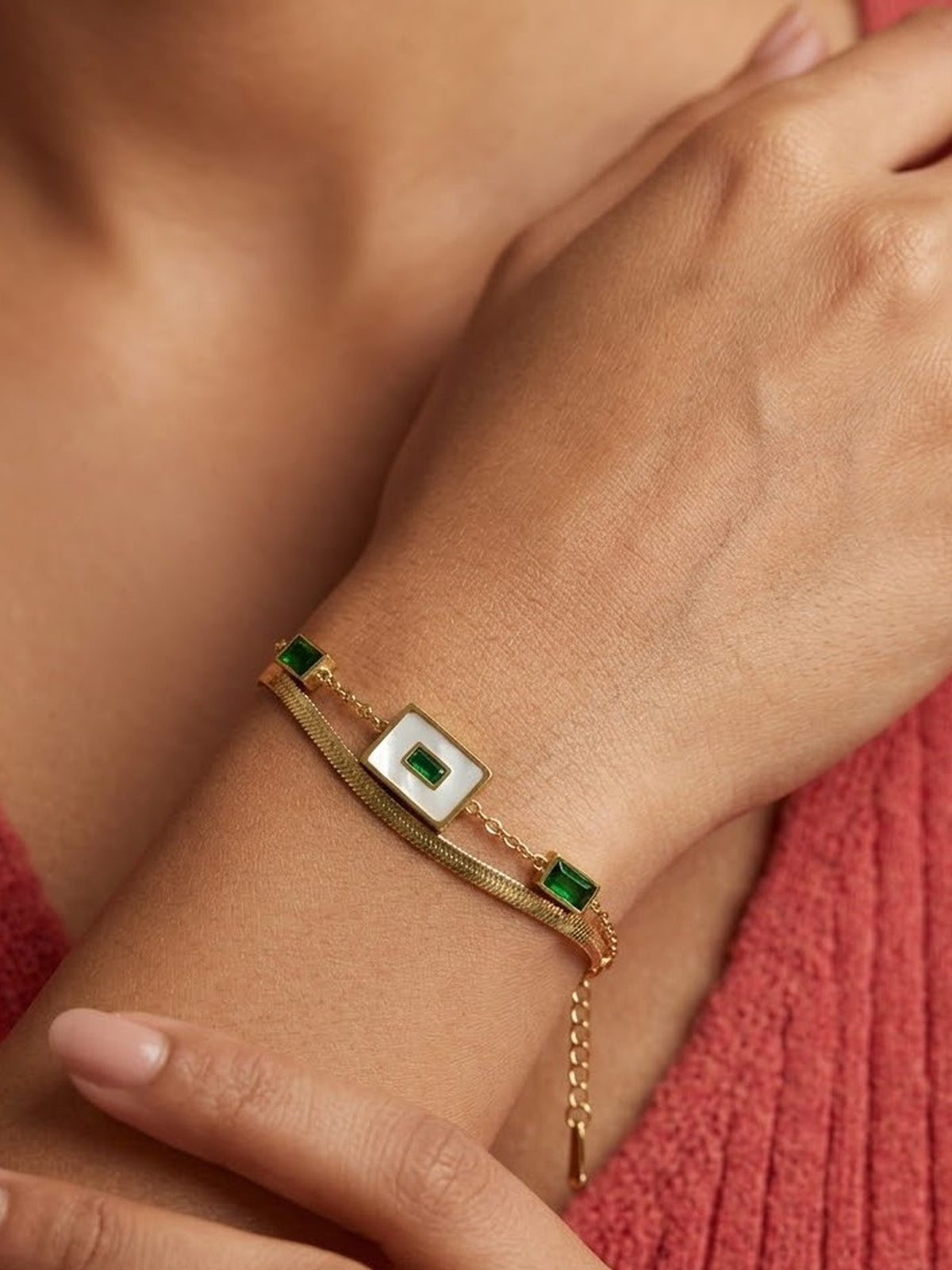 Emerald Baguette Bracelet