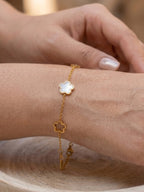 White Clover Charm Bracelet