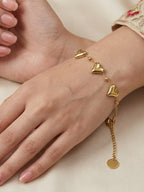 Golden Puffy Heart Bracelet