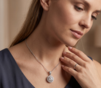 925 Silver Round Pendant With Cz Stones