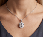 925 Silver Round Pendant With Cz Stones