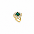 Floral Emerald Delight Ring – anti-tarnish gold ring by Nesiy