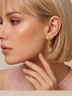 Golden Twisted Wave Earrings