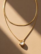 Open heart layered necklace
