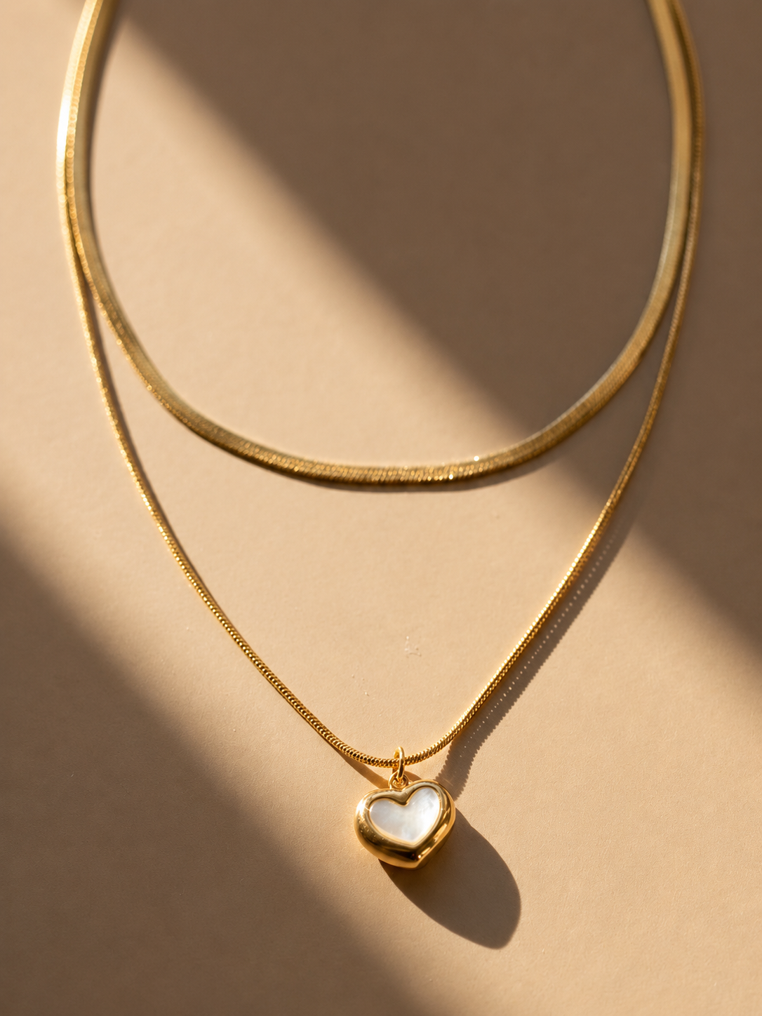 Open heart layered necklace
