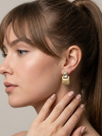 Matte Gold Diamond Drop Earrings