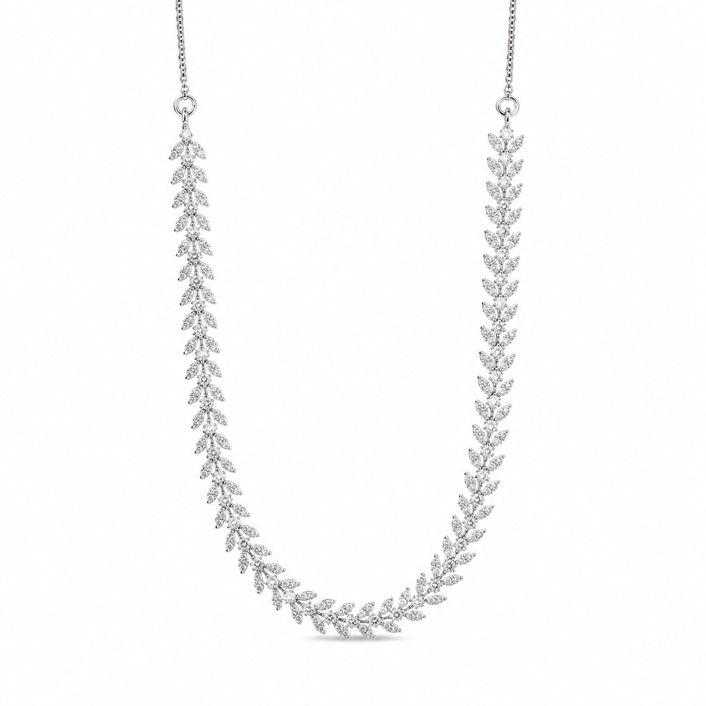 Whispering Leaves Necklace – anti-tarnish silver necklace by Nesiy