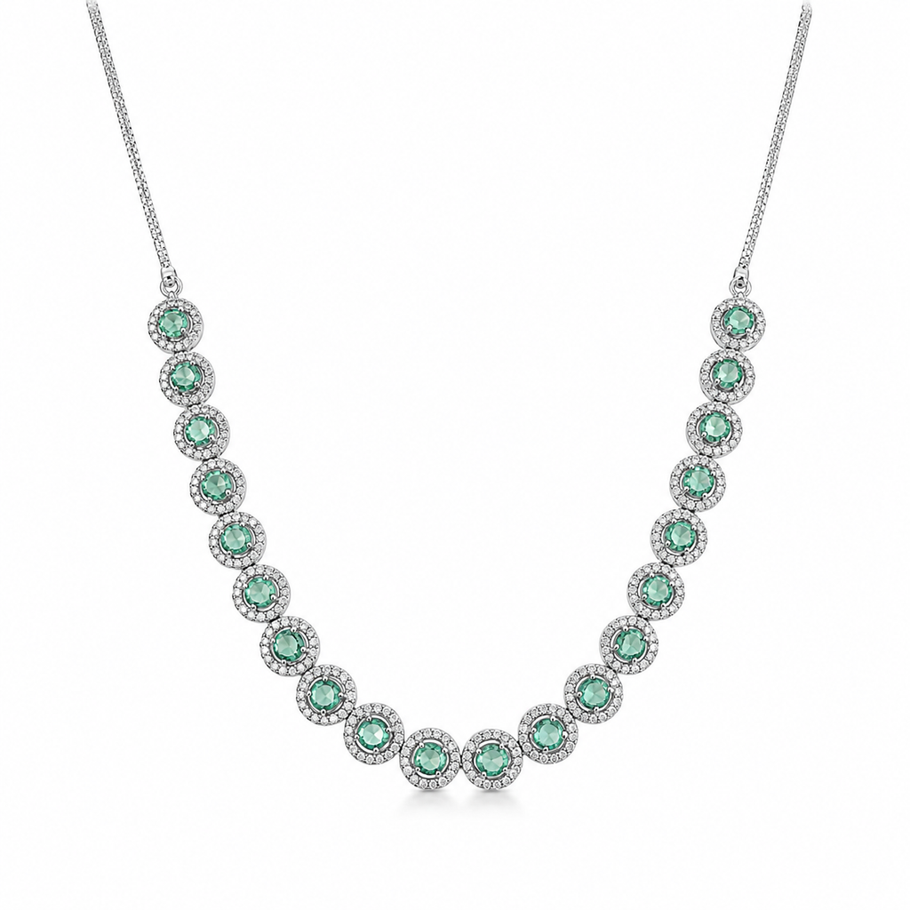 Tara Mint Blossom Zircon Necklace – anti-tarnish silver necklace by Nesiy