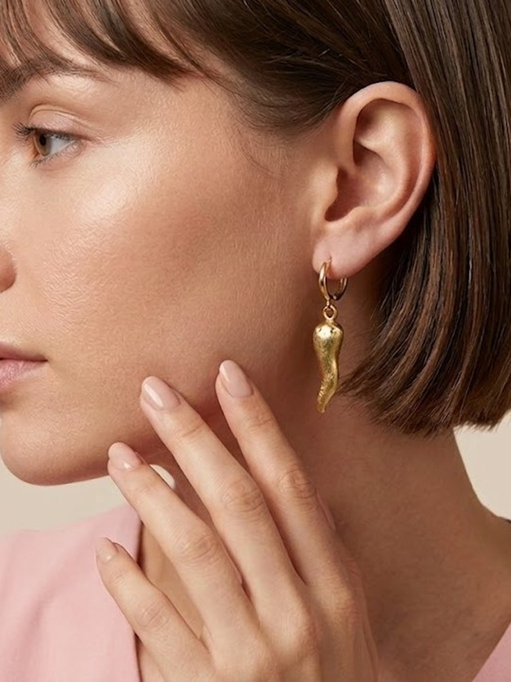 Golden Chilli Dangle Earrings