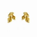 Golden Sculptural Leaf Earrings