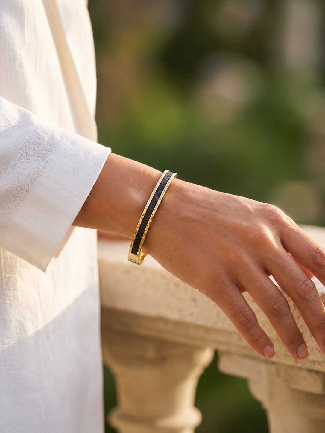 Midnight band gold bangle bracelet