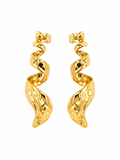Golden Twisted Wave Earrings