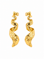 Golden Twisted Wave Earrings