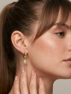 Diamond Teardrop Hoop Earrings
