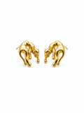 Golden Panther Stud Earrings