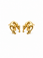Golden Panther Stud Earrings