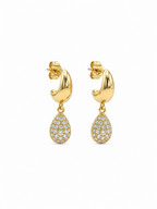 Diamond Teardrop Hoop Earrings