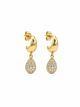 Diamond Teardrop Hoop Earrings