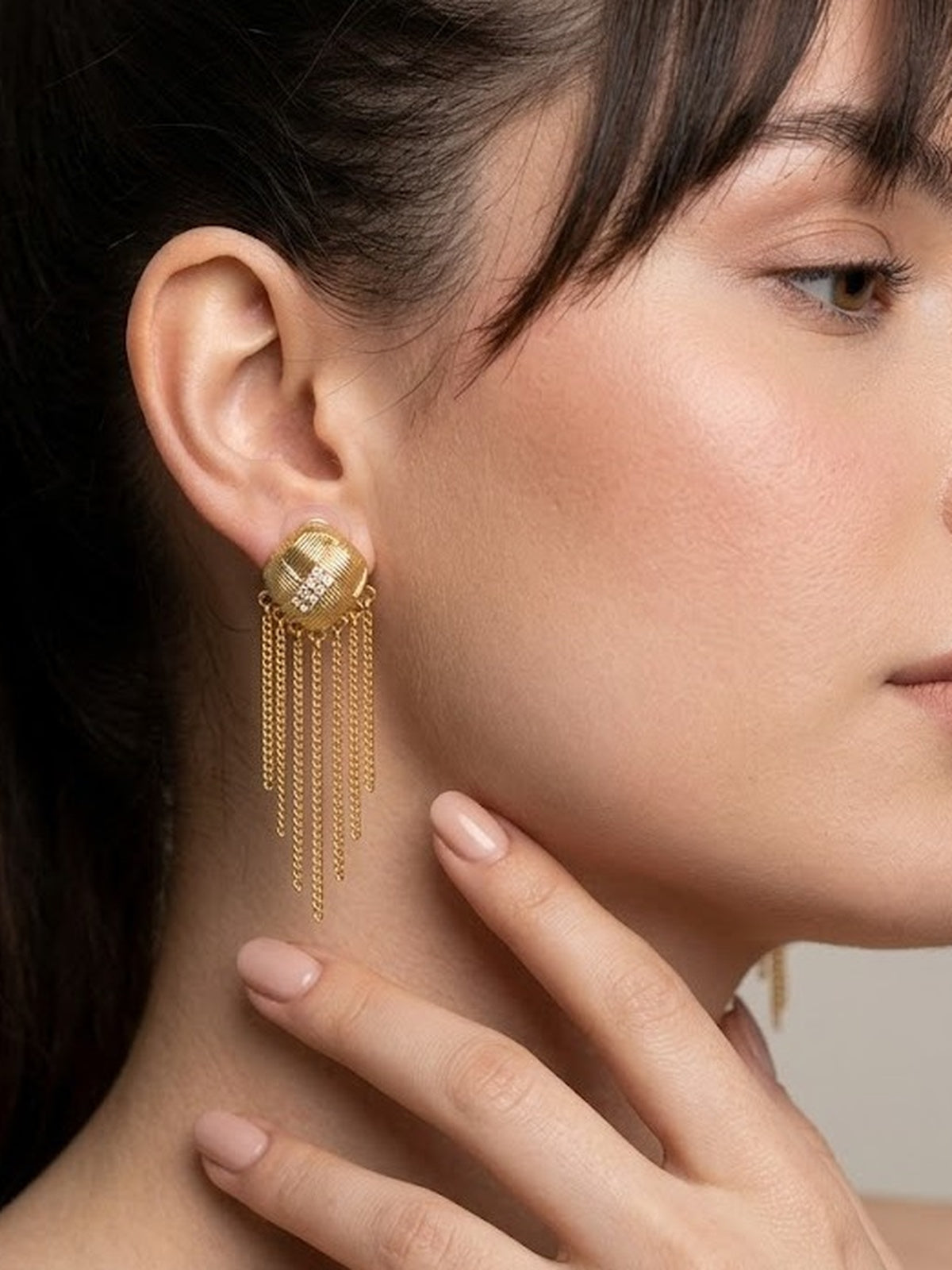 Golden Chain Statement Earrings