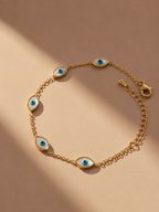 Golden Evil Eye Charm Bracelet