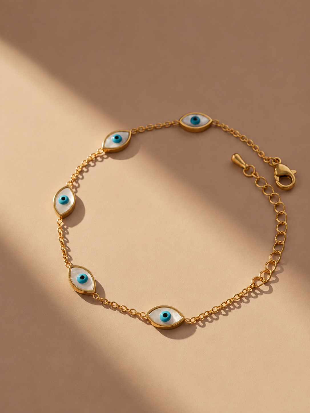 Golden Evil Eye Charm Bracelet