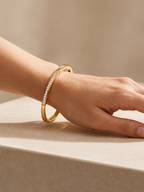 Crystal diamond gold bangel bracelet