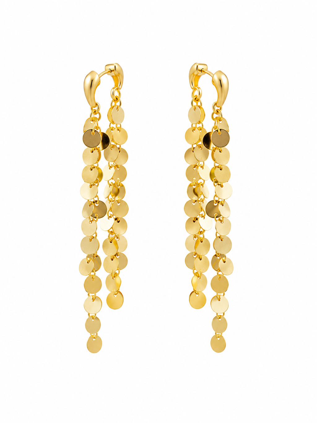 Golden Sequin Tassel Earrings