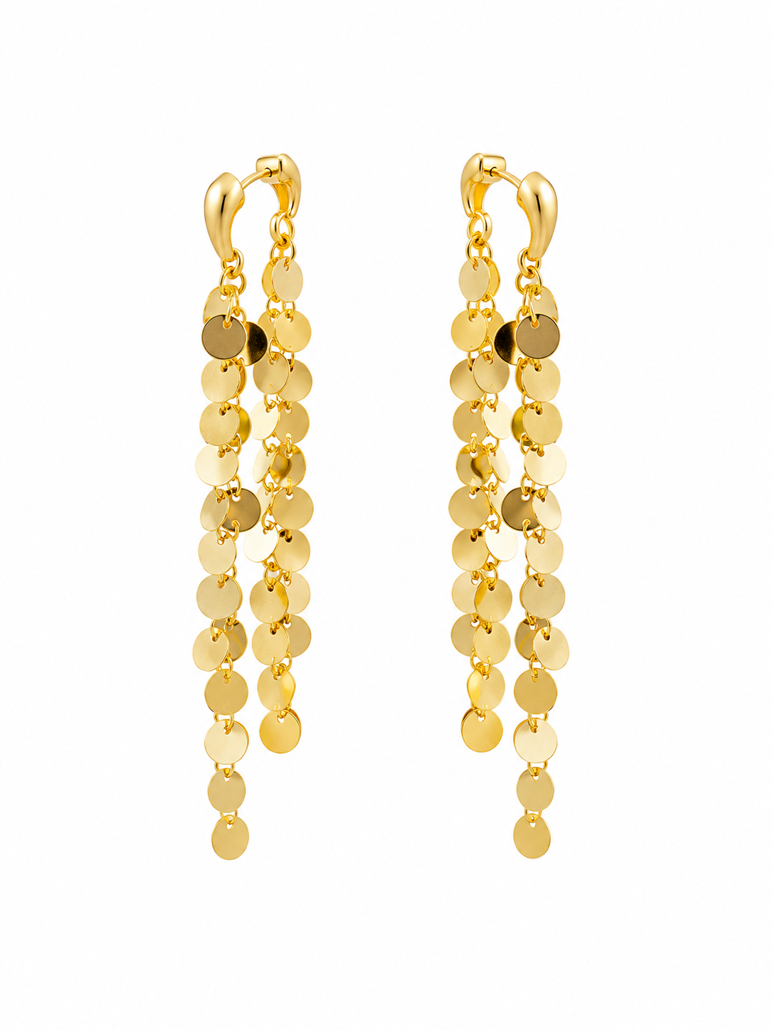 Golden Sequin Tassel Earrings