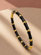 Black bamboo link Kada bracelet