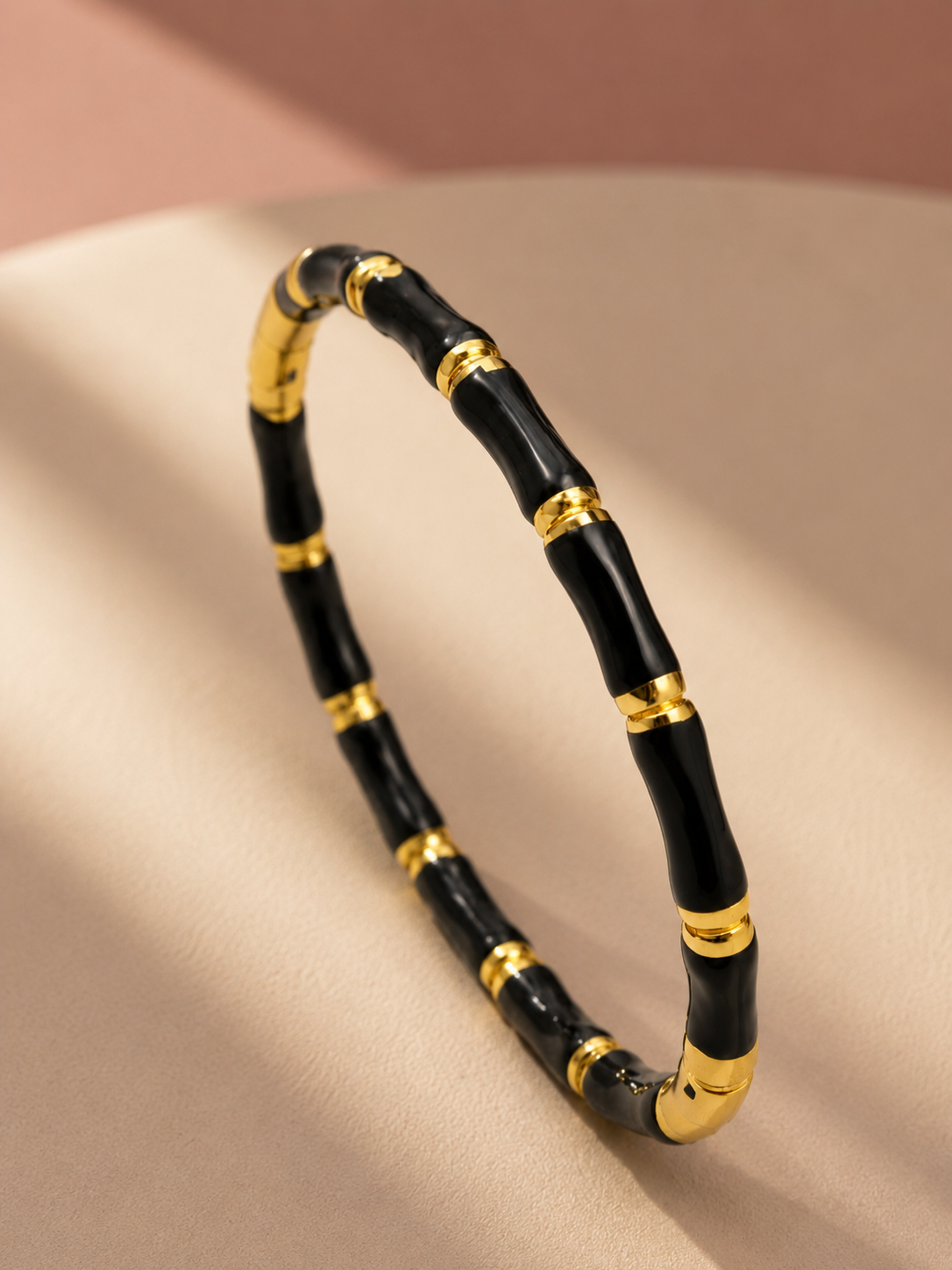 Black bamboo link Kada bracelet
