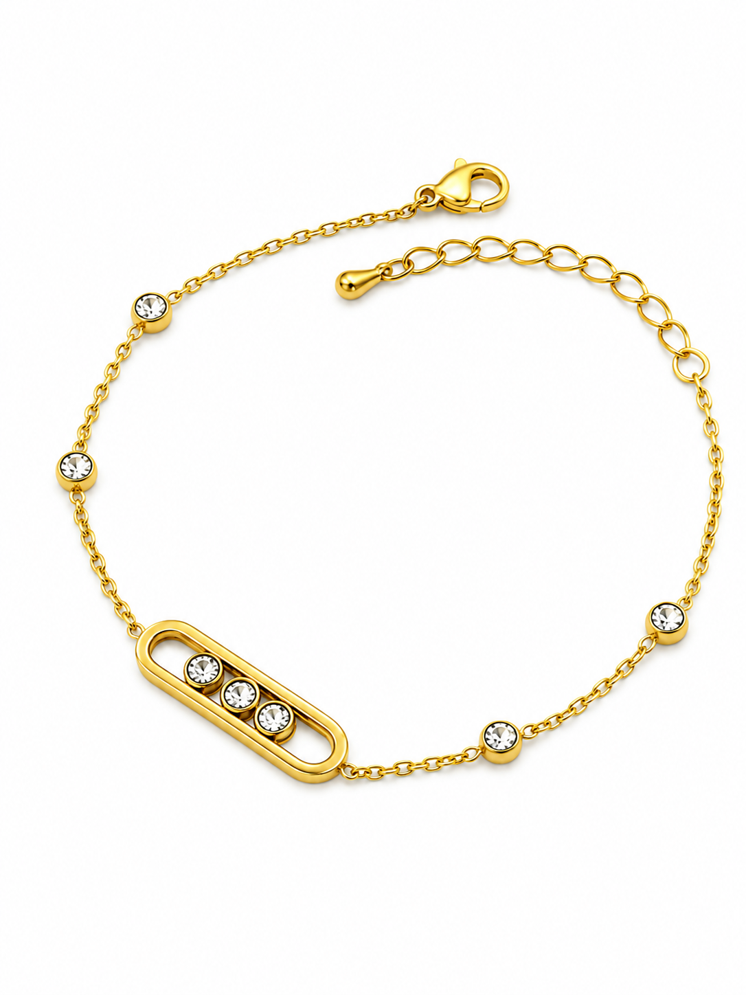 Golden Floating Crystal Bracelet