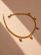 Anti-Tarnish Two-Tone Ball Charm Bracelet | 18K Gold-Plated Demi-Fine Jewellery