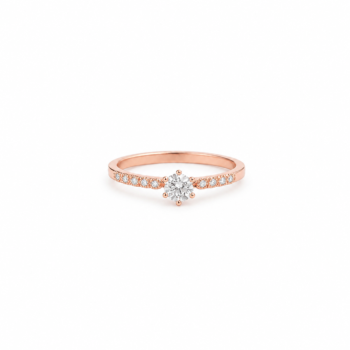 Priyanka Rose Gold Proposal Ring – anti-tarnish rose gold ring by Nesiy
