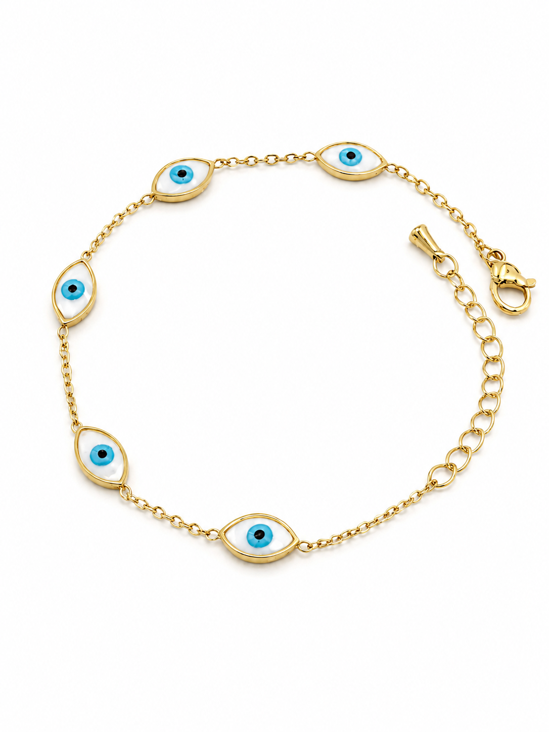 Golden Evil Eye Charm Bracelet