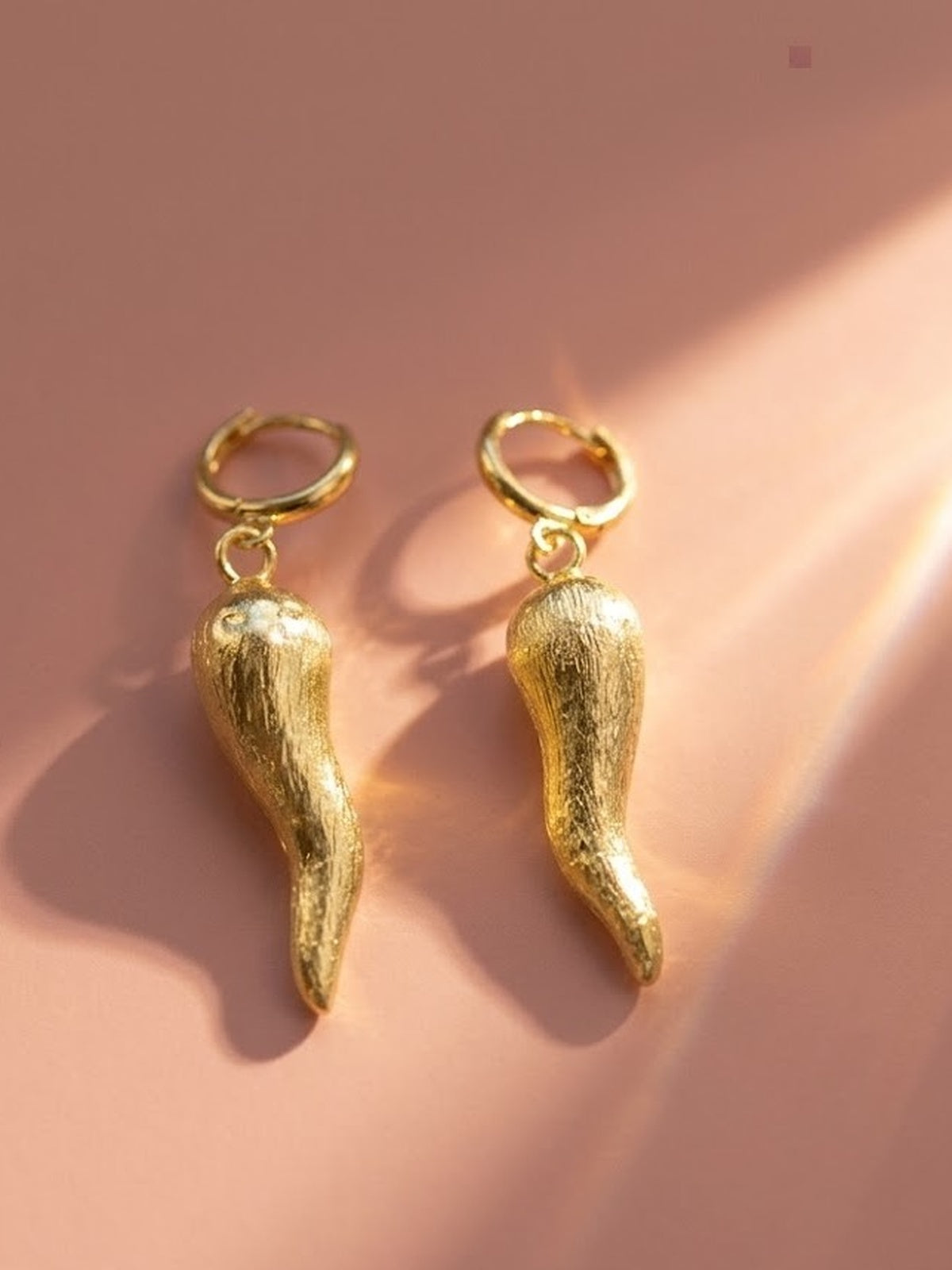 Golden Chilli Dangle Earrings