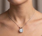 Silver Taurus Zodiac Solitaire Pendant