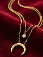 Crescent moon layered neckalce