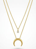 Crescent moon layered neckalce