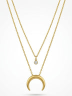 Crescent moon layered neckalce