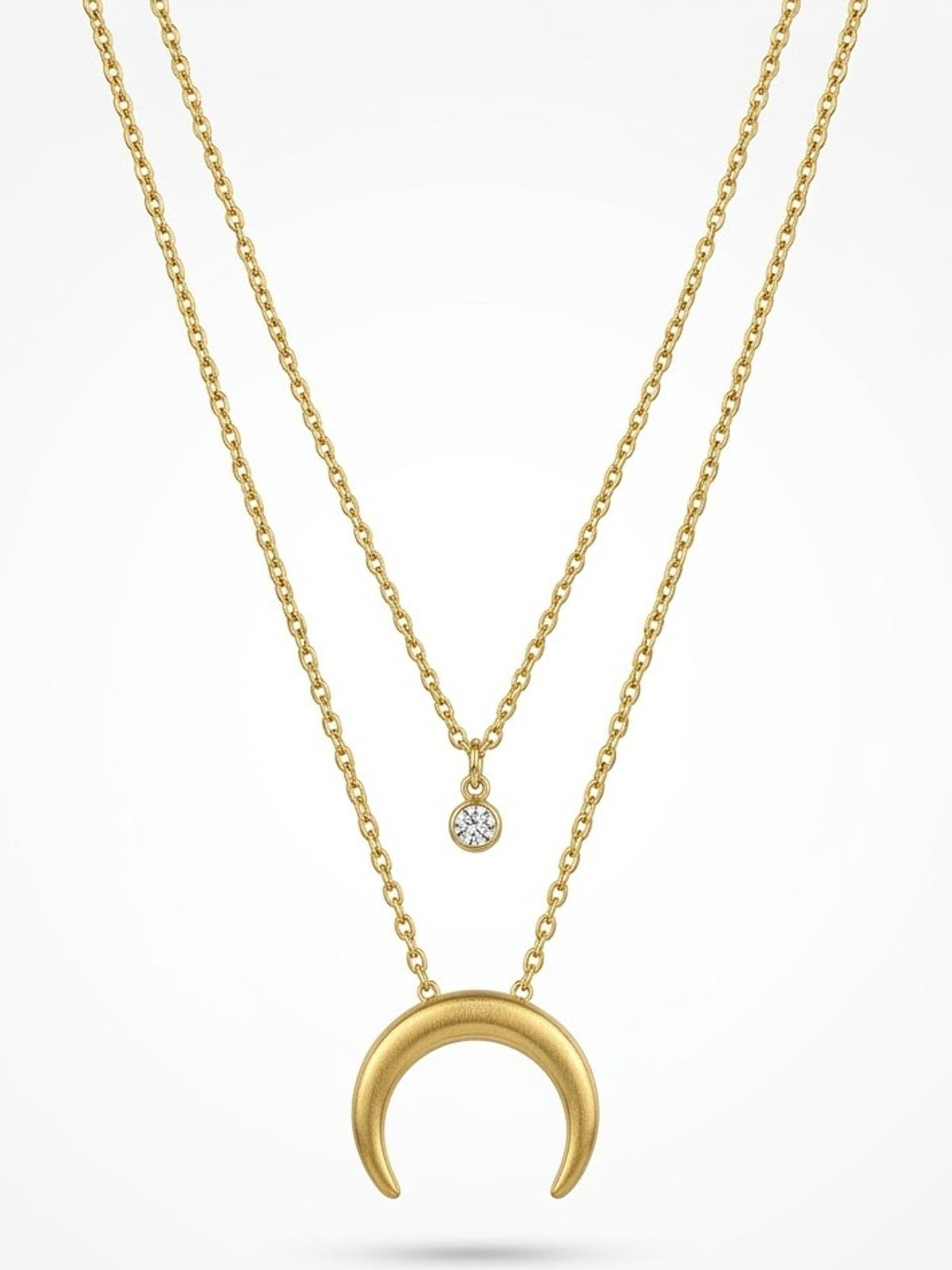 Crescent moon layered neckalce