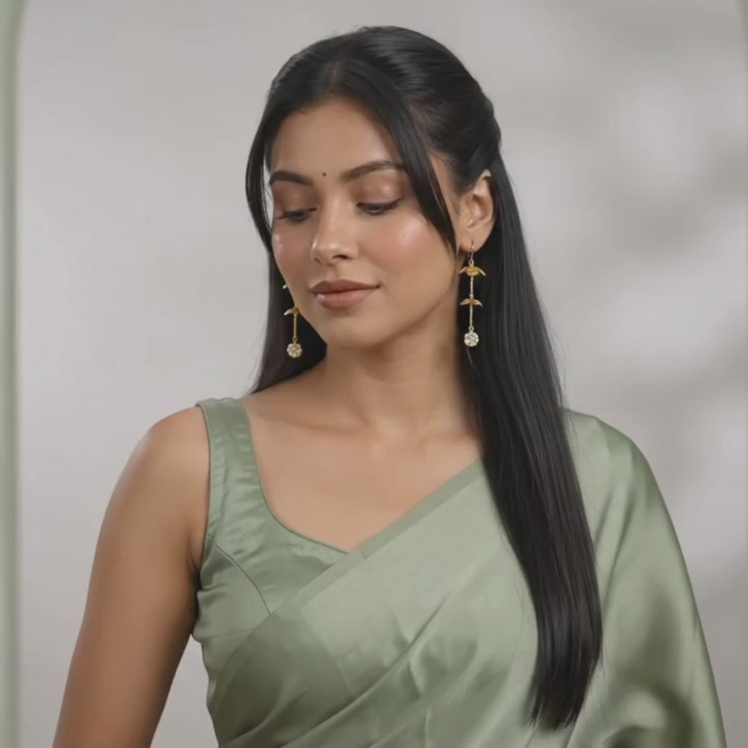 Leaf Chain Drop Earrings